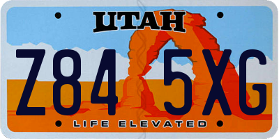 UT license plate Z845XG