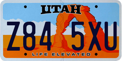 UT license plate Z845XU