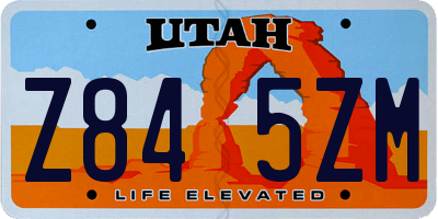UT license plate Z845ZM