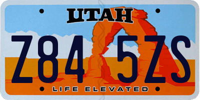 UT license plate Z845ZS