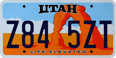 UT license plate Z845ZT