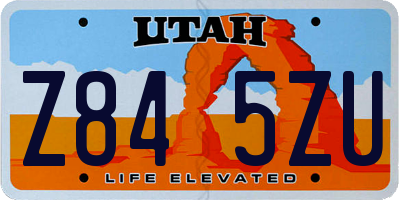 UT license plate Z845ZU