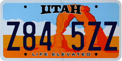 UT license plate Z845ZZ