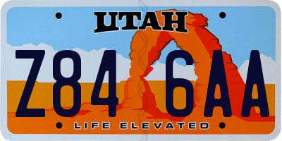 UT license plate Z846AA