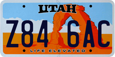 UT license plate Z846AC