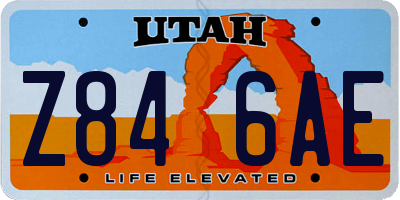 UT license plate Z846AE