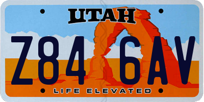 UT license plate Z846AV