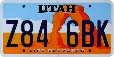 UT license plate Z846BK
