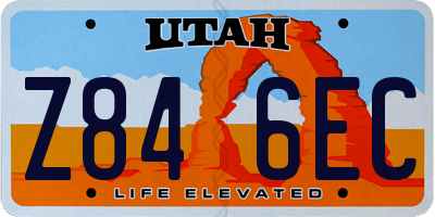 UT license plate Z846EC