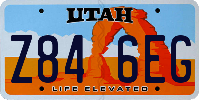 UT license plate Z846EG