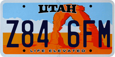 UT license plate Z846FM