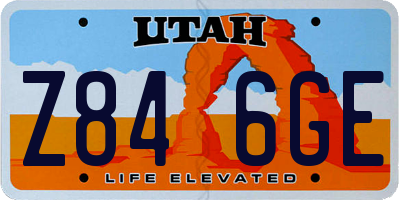 UT license plate Z846GE