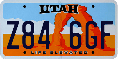 UT license plate Z846GF