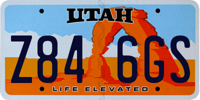 UT license plate Z846GS