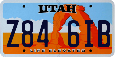 UT license plate Z846IB