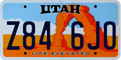 UT license plate Z846JO