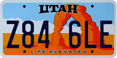 UT license plate Z846LE