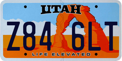 UT license plate Z846LT