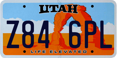 UT license plate Z846PL