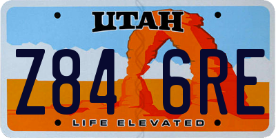 UT license plate Z846RE