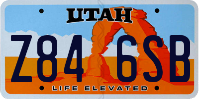 UT license plate Z846SB
