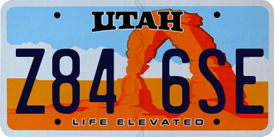 UT license plate Z846SE