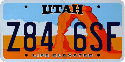 UT license plate Z846SF