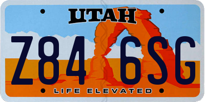 UT license plate Z846SG