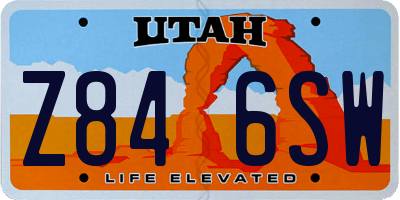 UT license plate Z846SW