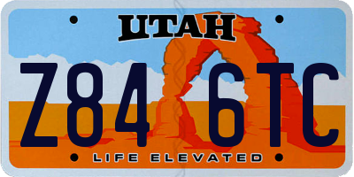 UT license plate Z846TC