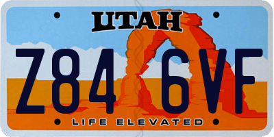 UT license plate Z846VF