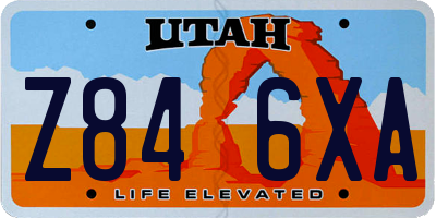 UT license plate Z846XA