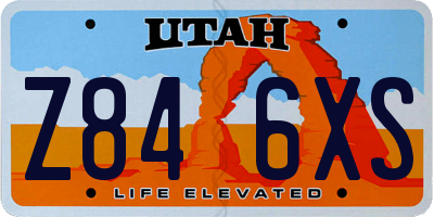 UT license plate Z846XS