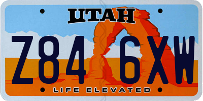 UT license plate Z846XW