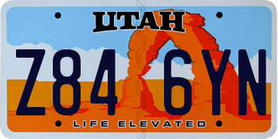 UT license plate Z846YN