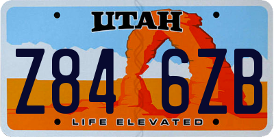 UT license plate Z846ZB