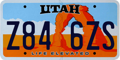 UT license plate Z846ZS