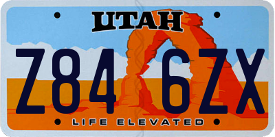 UT license plate Z846ZX