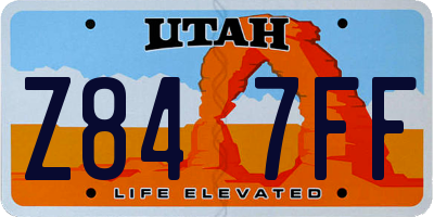 UT license plate Z847FF