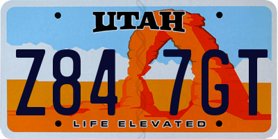 UT license plate Z847GT