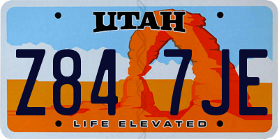 UT license plate Z847JE