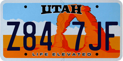 UT license plate Z847JF