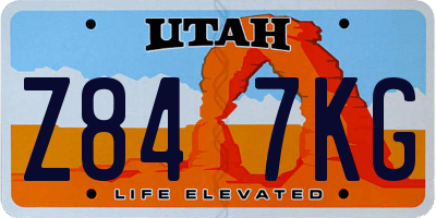 UT license plate Z847KG