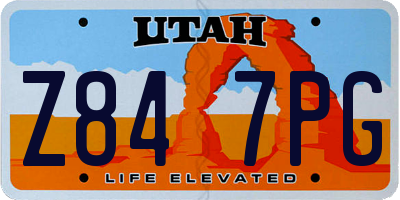 UT license plate Z847PG