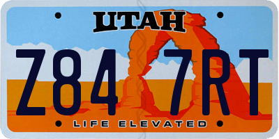 UT license plate Z847RT