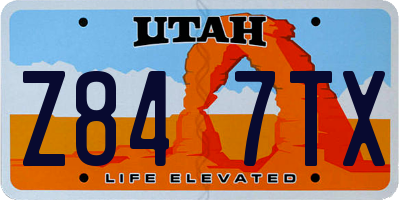 UT license plate Z847TX