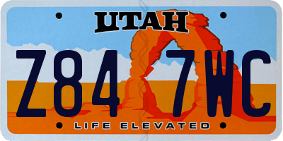 UT license plate Z847WC