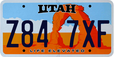 UT license plate Z847XF