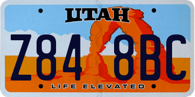 UT license plate Z848BC