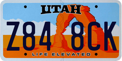 UT license plate Z848CK